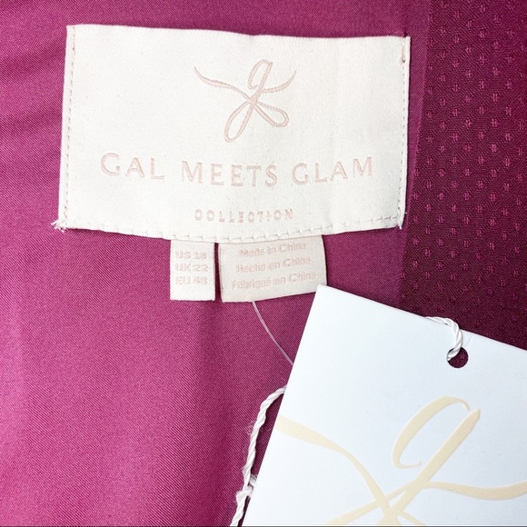 NEW Gal Meets Glam Luella Maroon Wine Burgundy Ruched Crop Jumpsuit 18 - Picture 9 of 11